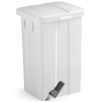 Poubelle en pp blanc avec pédale latérale 50 lt