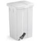 Poubelle en pp blanc avec pédale latérale 50 lt