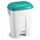 Poubelle a pédale angles arrondis en pp 60 lt avec couvercle